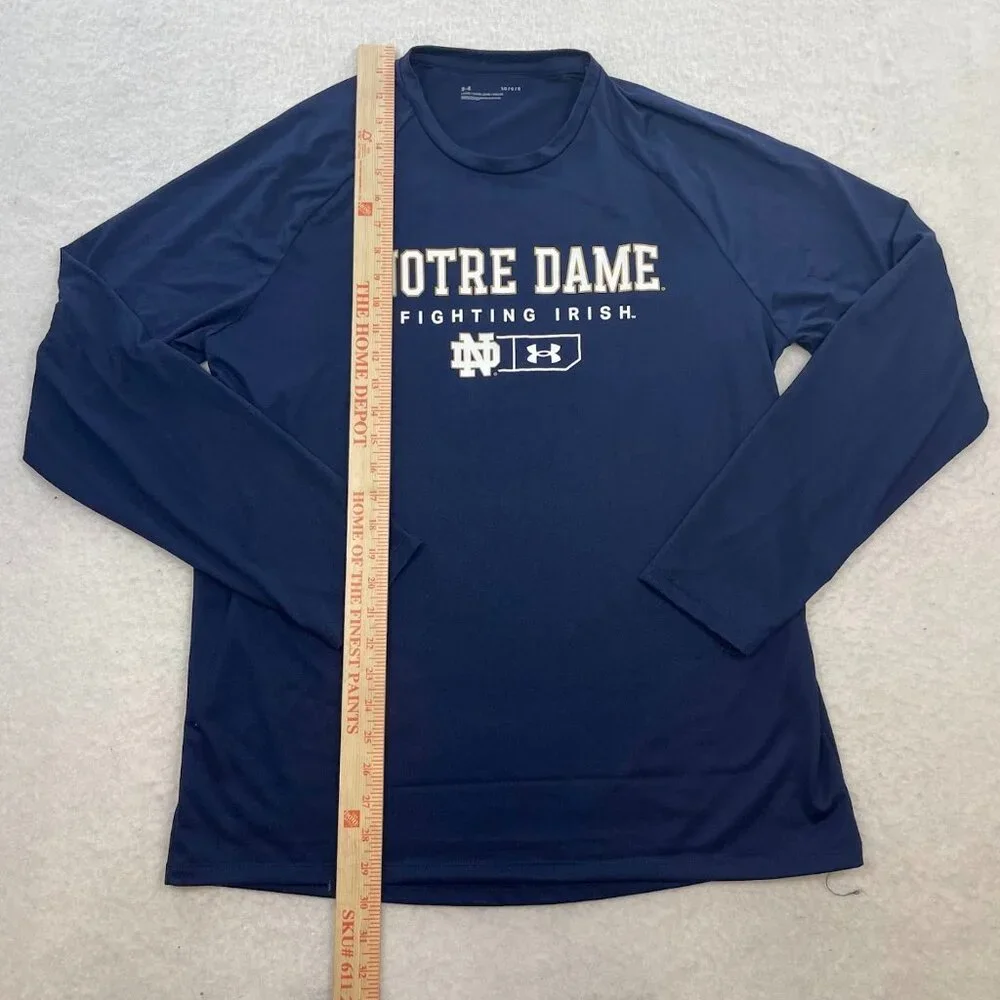 Under Armour Notre Dame Fighting Irish Logo Lockup Tech Raglan Long Sleeve Sz L - Picture 3 of 5